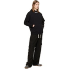 Palm Angels Black Curved Logo Loose Cargo Pants