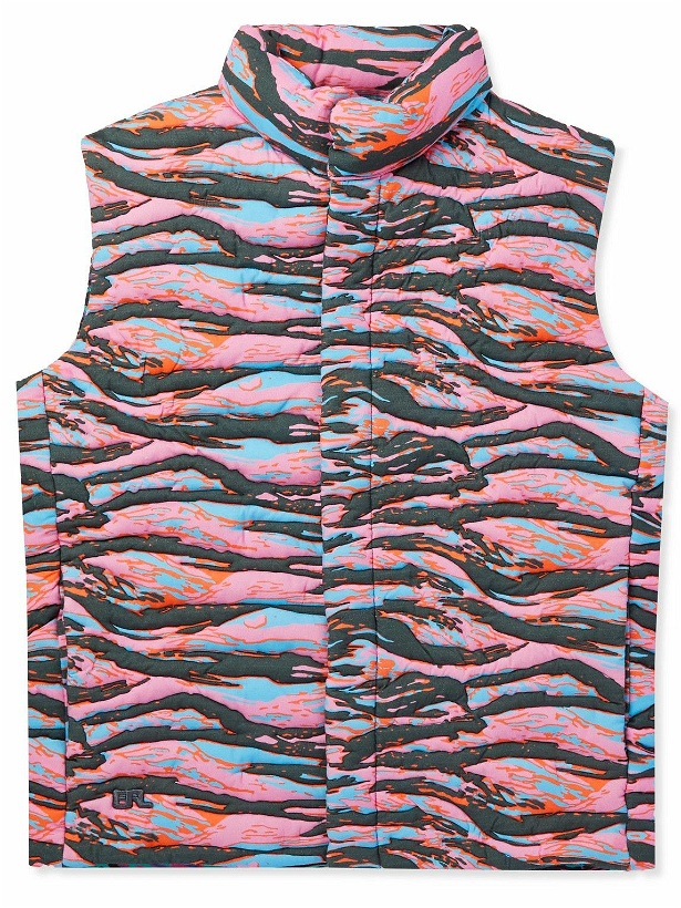 Photo: ERL - Printed Quilted Cotton-Jacquard Down Gilet - Pink