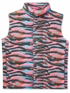 ERL - Printed Quilted Cotton-Jacquard Down Gilet - Pink