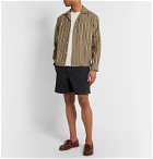 Barbour White Label - Cove Wide-Leg Stretch-Cotton Twill Drawstring Shorts - Blue
