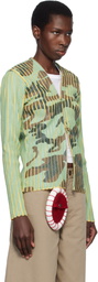 Stanley Raffington Green & Yellow Plated Knit Jacket