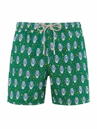 MC2 Saint Barth Man Lightweight Fabric Swim-shorts Lighting Micro Fantasy With Watches Print
