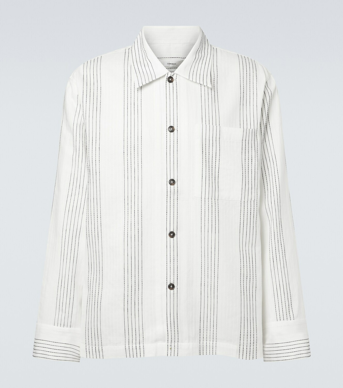 Commas Kantha striped cotton overshirt