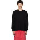 Les Tien Black Heavyweight Binded Neck Classic Long Sleeve T-shirt