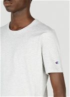 Champion - Logo Embroidered Short-Sleeved T-shirt in Light Grey