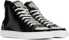 Moschino Black Metal Plaque Sneakers