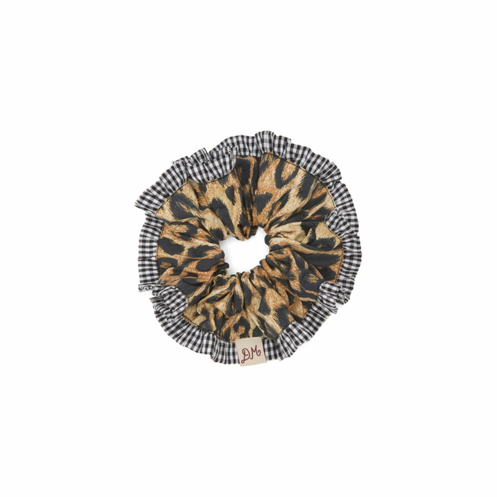 Photo: Damson Madder Women's Frill Edge Scrunchie in Leopard 