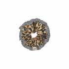 Damson Madder Women's Frill Edge Scrunchie in Leopard 