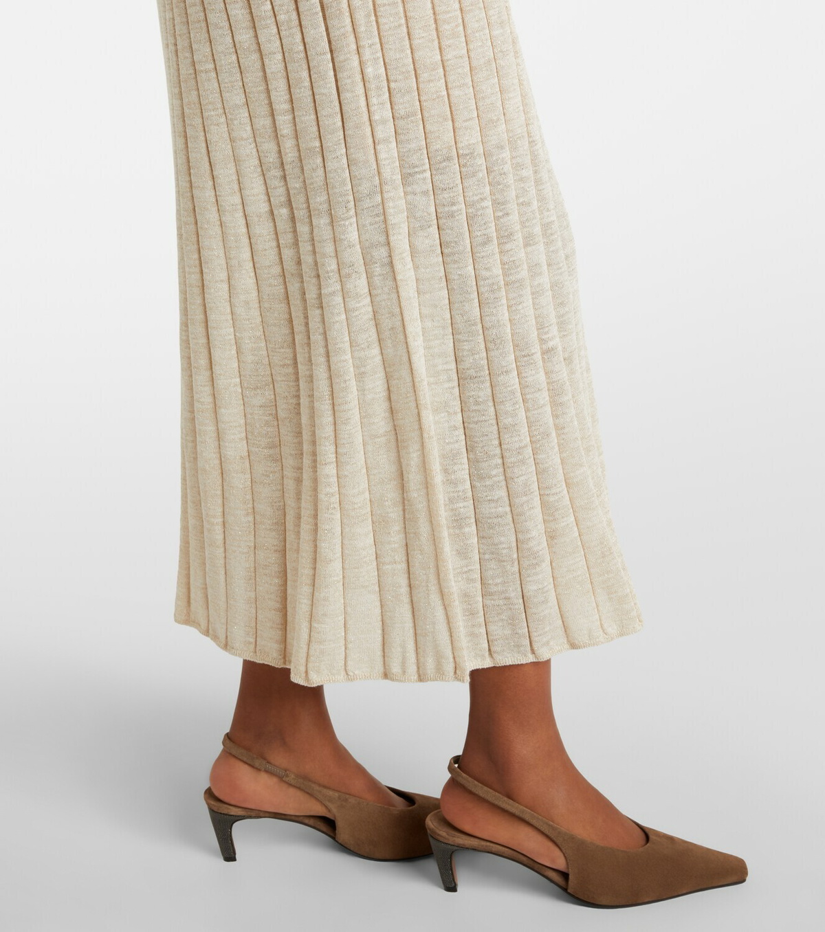 Brunello Cucinelli Ribbed-knit maxi dress