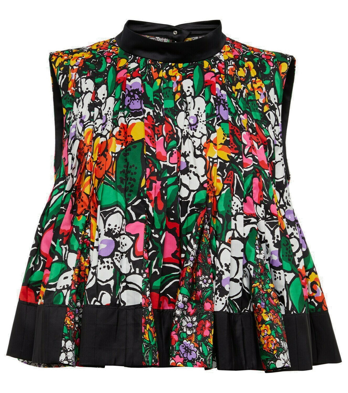 Sacai - Pleated floral top Sacai