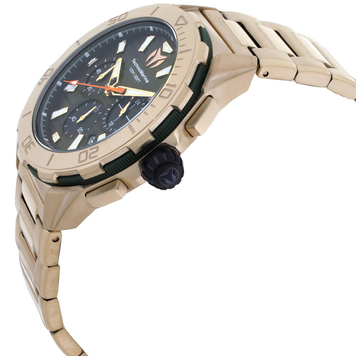 TechnoMarine Seven Seas GMT Chronograph Olive Green and Black Dial Mens Watch TM-725031