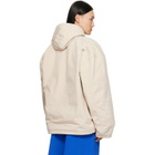 Balenciaga Beige Hooded Zip Up Jacket