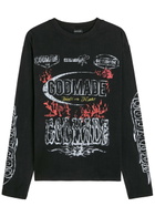 God Made Resilience Printed Cotton T-shirt Black