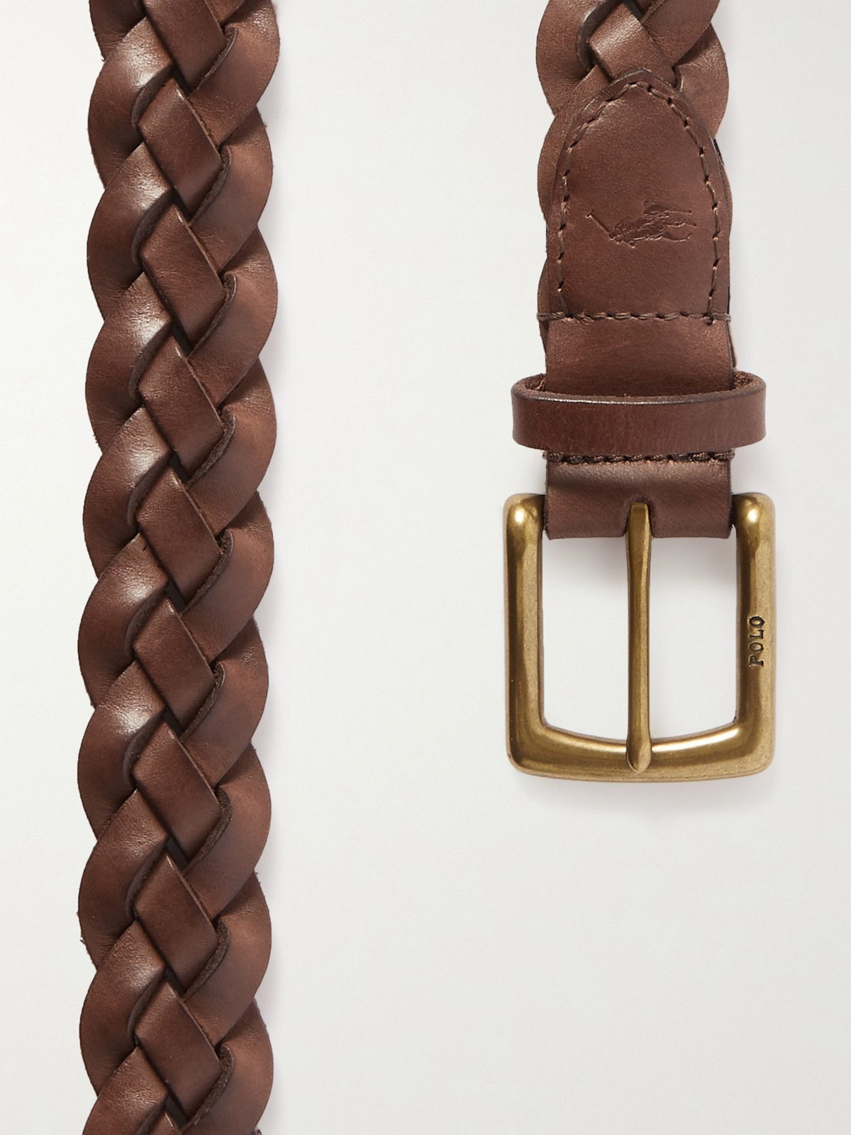 Polo Ralph Lauren - Woven Leather Belt - Brown Polo Ralph Lauren