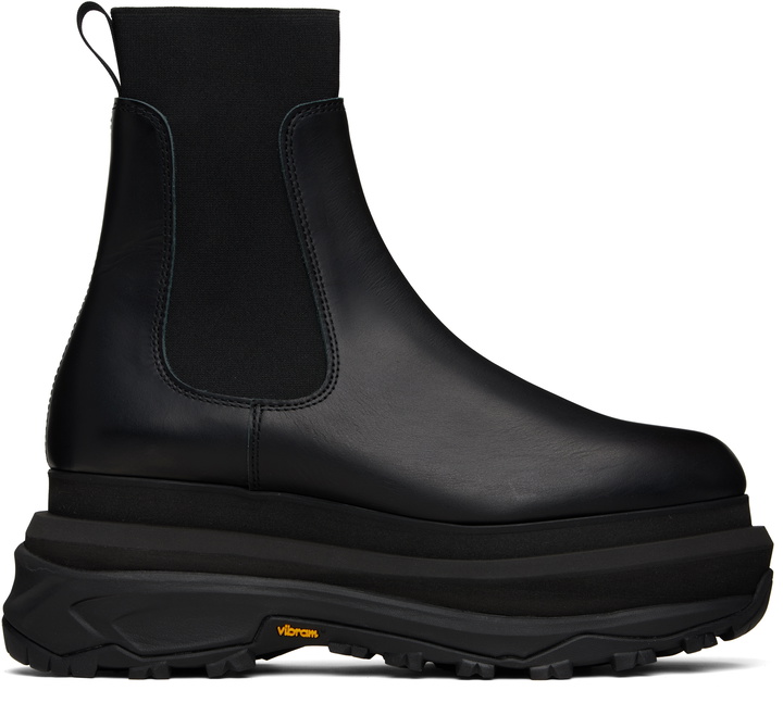 Photo: sacai Black Leather Chelsea Boots