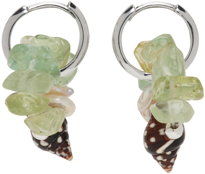 Photo: Santangelo SSENSE Exclusive Green & Silver Baba Earrings