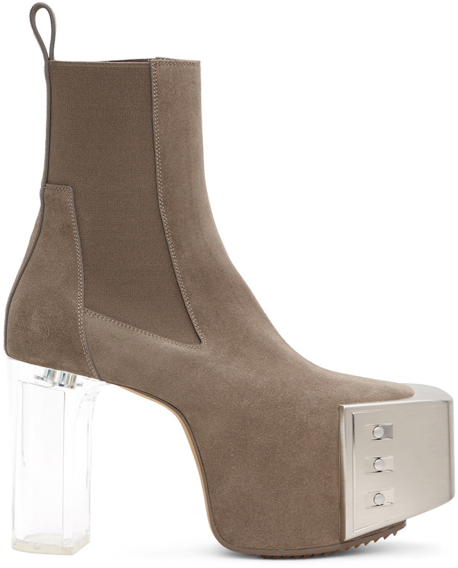 Photo: Rick Owens Taupe Platform Boots