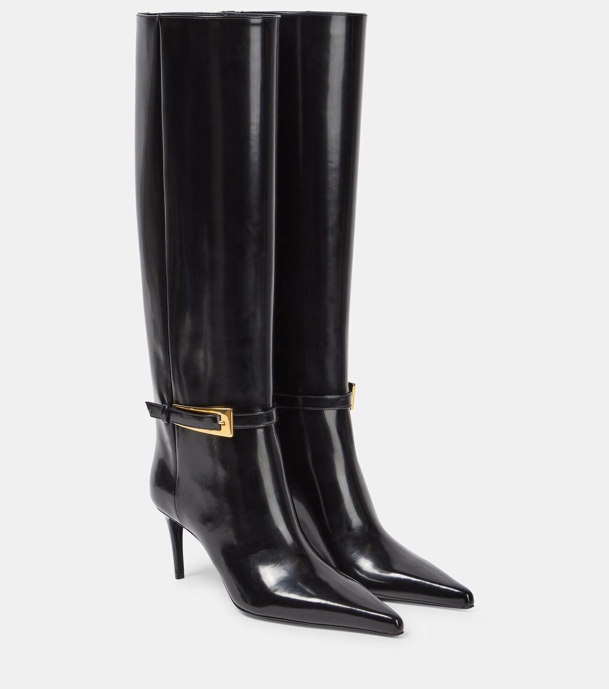 Saint Laurent Lee glazed leather knee-high boots Saint Laurent