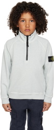 Stone Island Junior Kids Gray Half-Zip Sweatshirt
