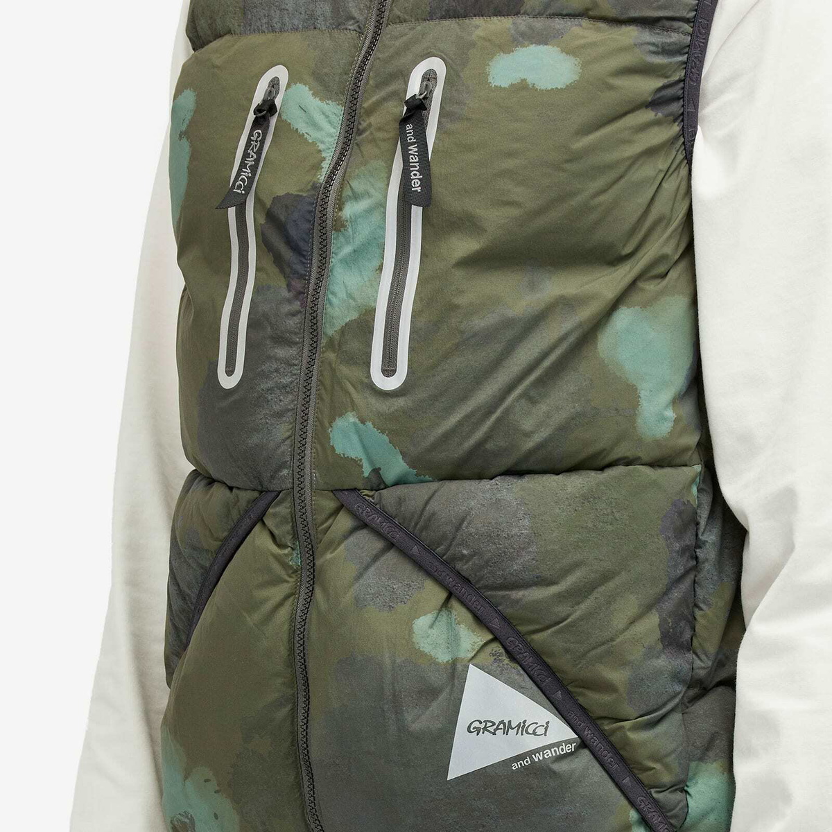 Gramicci Men's x and wander Down Vest in Camo