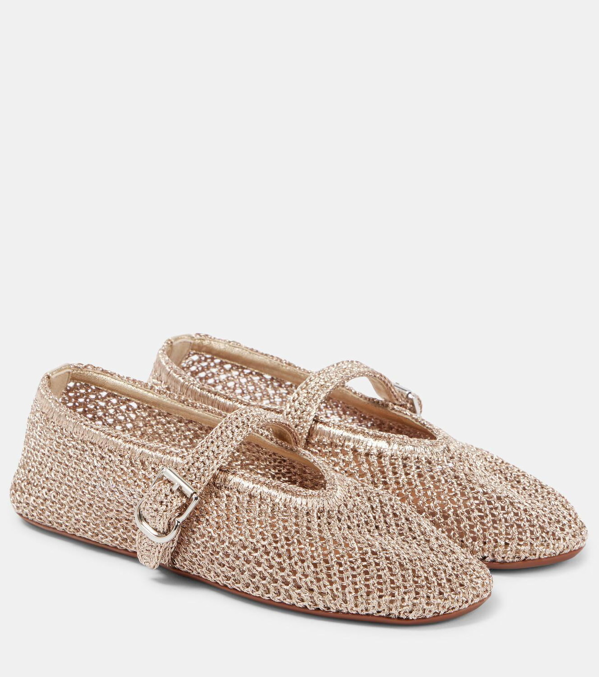 Alaïa Metallic mesh ballet flats