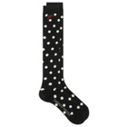 Damson Madder Women's Knee High Polka Dot Socks in Black 