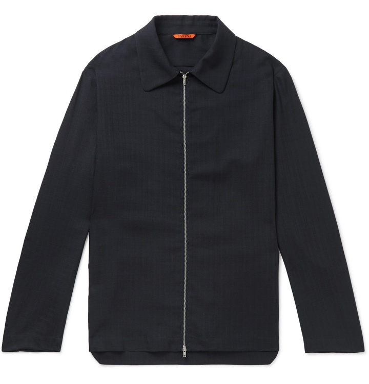 Photo: Barena - Slub Woven Blouson Jacket - Blue