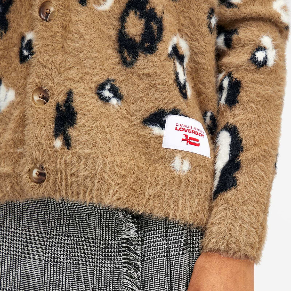 Fluffy leopard print cardigan store
