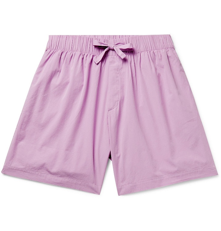 Photo: TEKLA - Organic Cotton-Poplin Pyjama Shorts - Pink