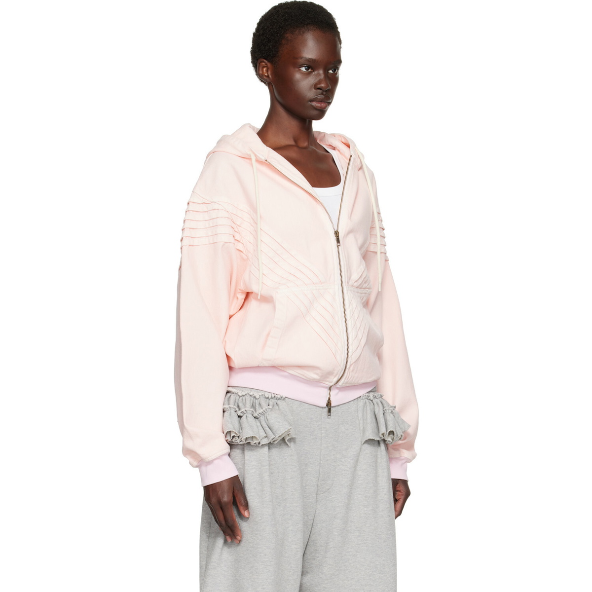 Stefan Cooke Pink Chevron Hooded Jacket