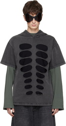 AVAVAV Gray Hooded Cutout T-shirt
