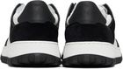 AMI Paris White & Black Leather Low-Top Walk Sneakers