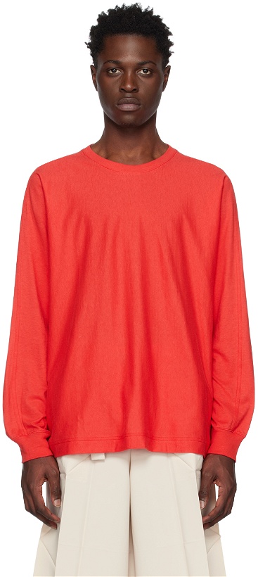 Photo: Homme Plissé Issey Miyake Red Release-T 1 Long Sleeve T-Shirt