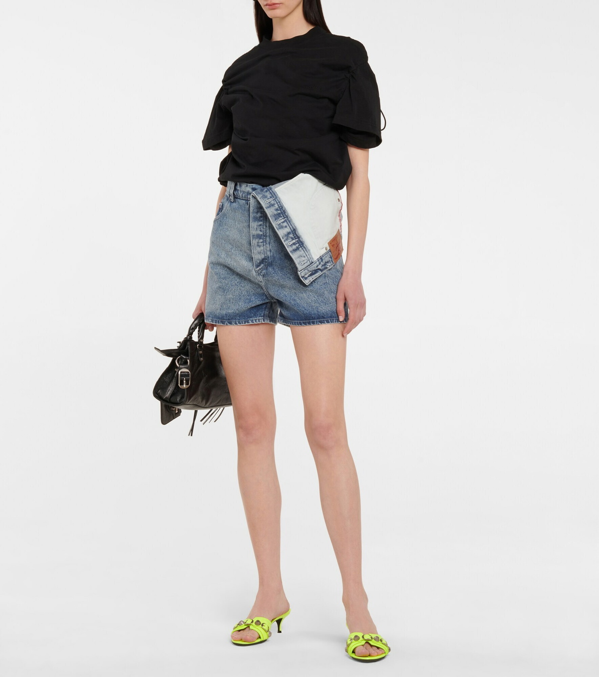 Y/Project - Asymmetric high-rise denim shorts Y/Project