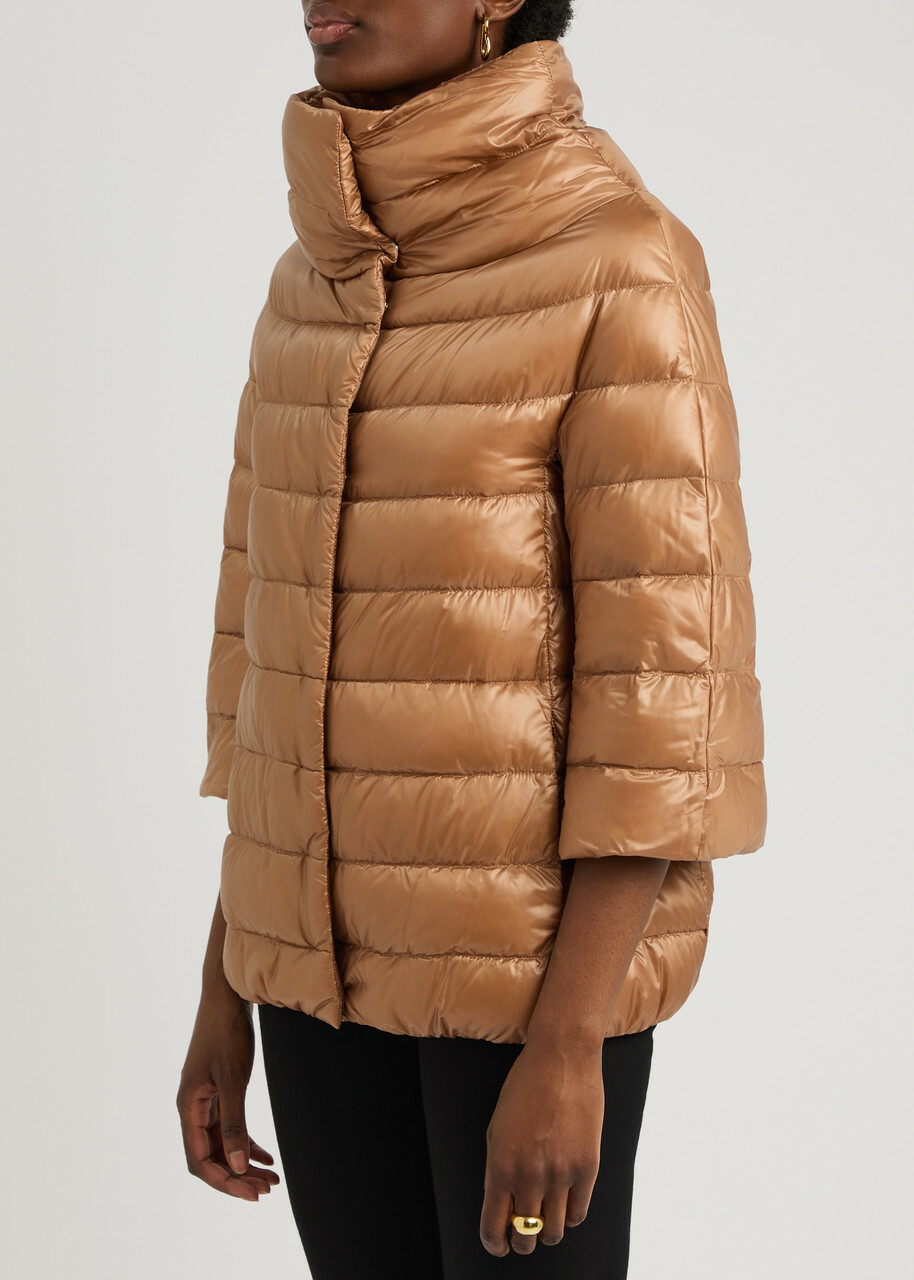 Herno Aminta Quilted Shell Jacket Camel Herno