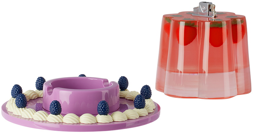 Edie Parker Pink & Purple Jelly Tabletop Lighter