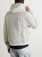 AMIRI - Logo-Embroidered Cotton-Jersey Hoodie - Gray