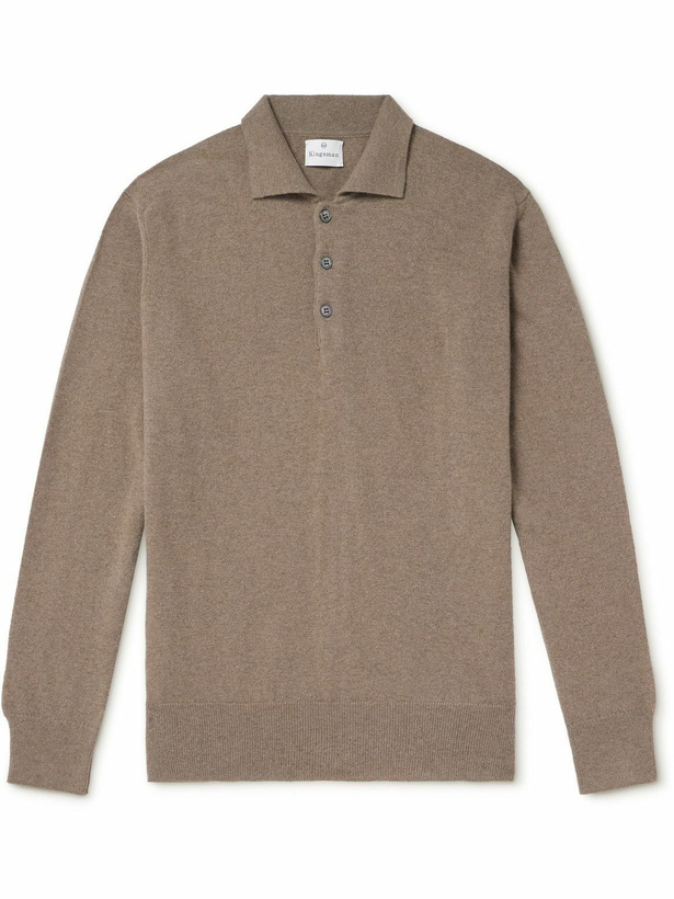 Photo: Kingsman - Wade Merino Wool and Cashmere-Blend Polo Shirt - Neutrals