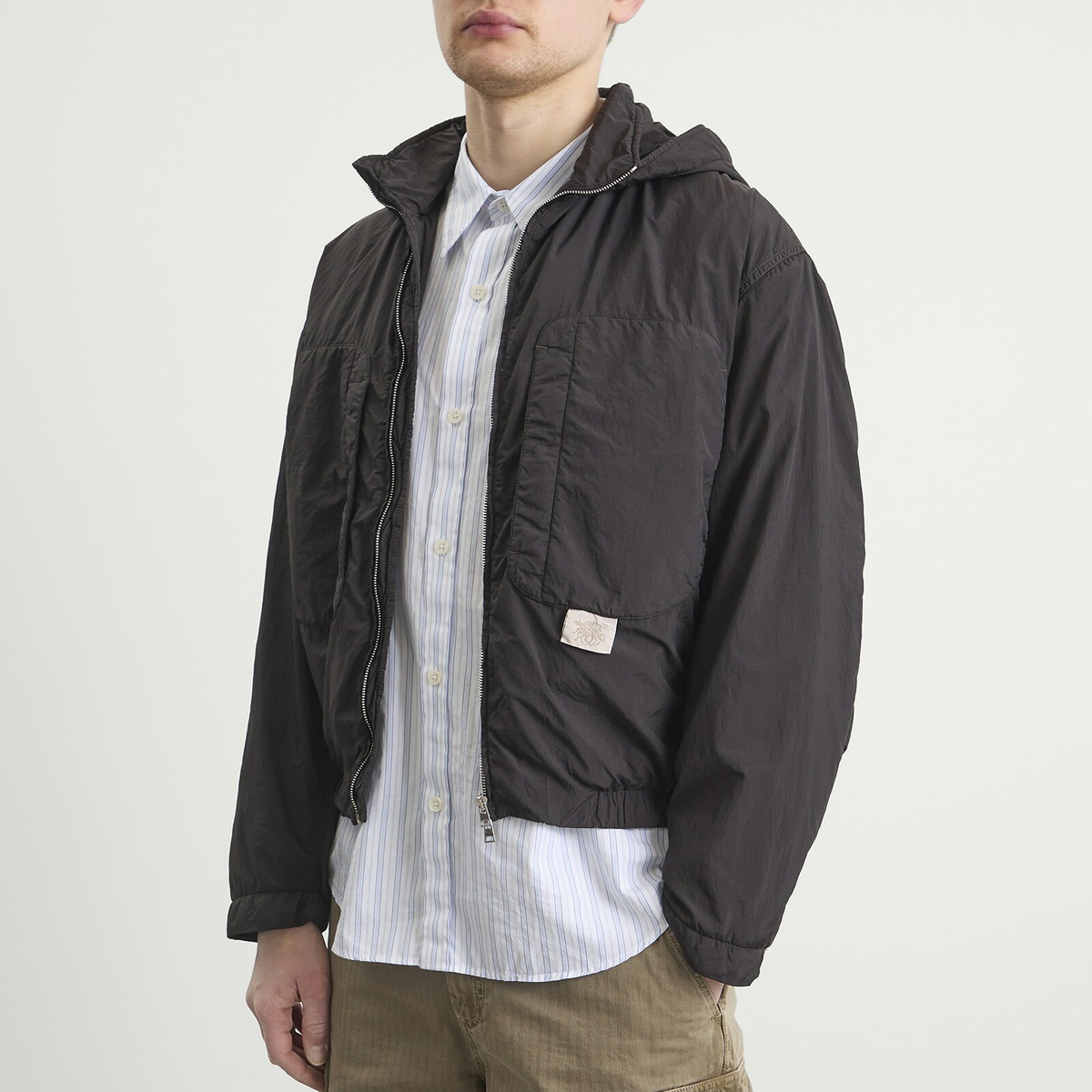 Ranra Men's Purs Padded Nylon Hoodie Jacket in After Dark