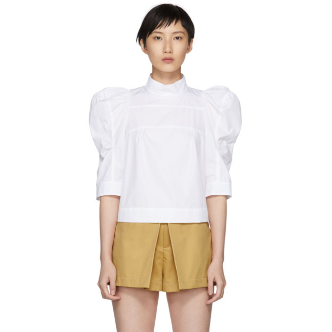 Chloe White High Neck Blouse Chloe