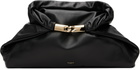 BALMAIN Black 'Dinner At 8' Medium Smooth Leather Clutch