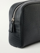 George Cleverley - Croc-Effect Leather Wash Bag - Black