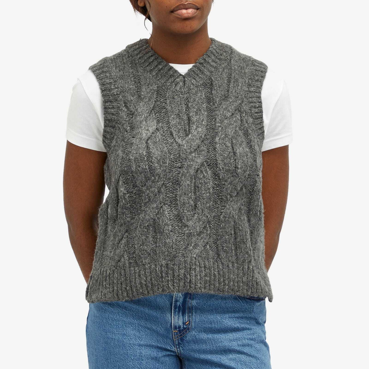 Levi's Women's Cable Knit Vest in Grey