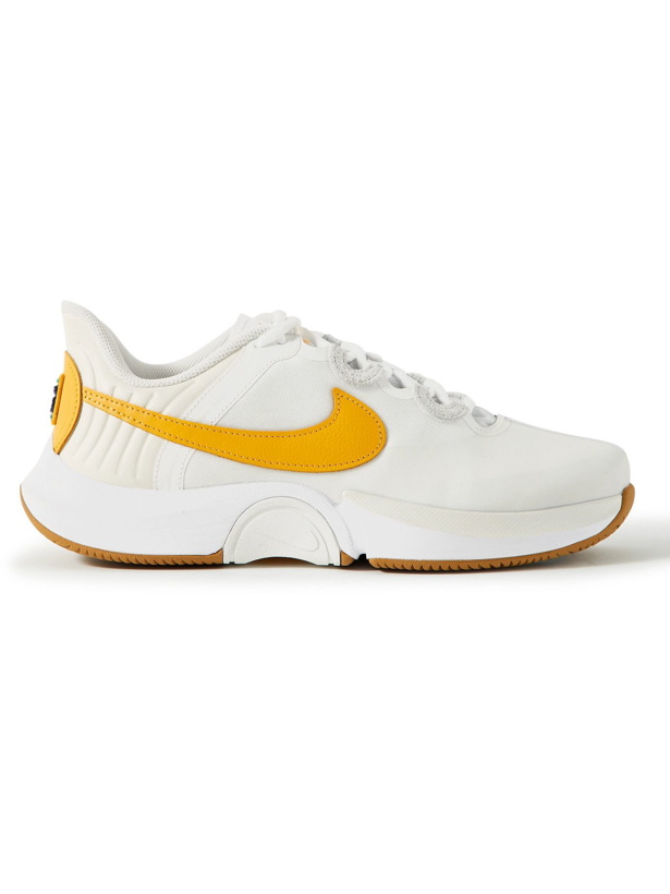 Photo: Nike Tennis - NikeCourt Air Zoom GP Turbo Rubber-Trimmed Leather and Mesh Tennis Sneakers - White