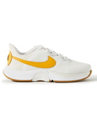 Nike Tennis - NikeCourt Air Zoom GP Turbo Rubber-Trimmed Leather and Mesh Tennis Sneakers - White