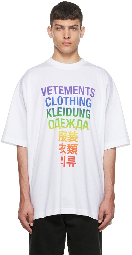 Photo: VETEMENTS White 'Vetements' Translation T-Shirt