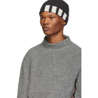 Thom Browne Grey Stripe Relaxed Fit Boat Neck Sweater