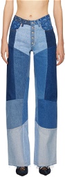 Marine Serre Blue Regenerated Jeans