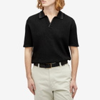 Percival Men's Cassette Knit Polo in Black