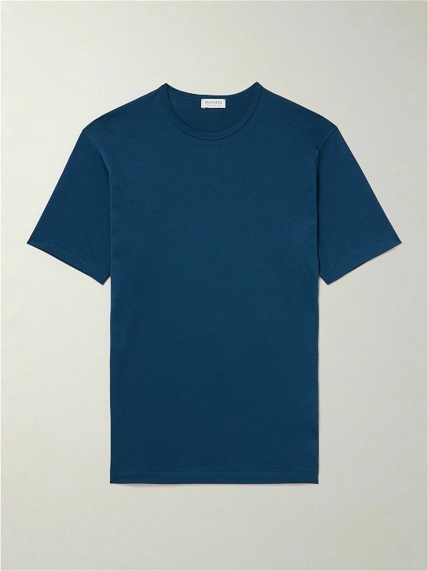 Photo: Sunspel - Supima Cotton-Jersey T-Shirt - Blue